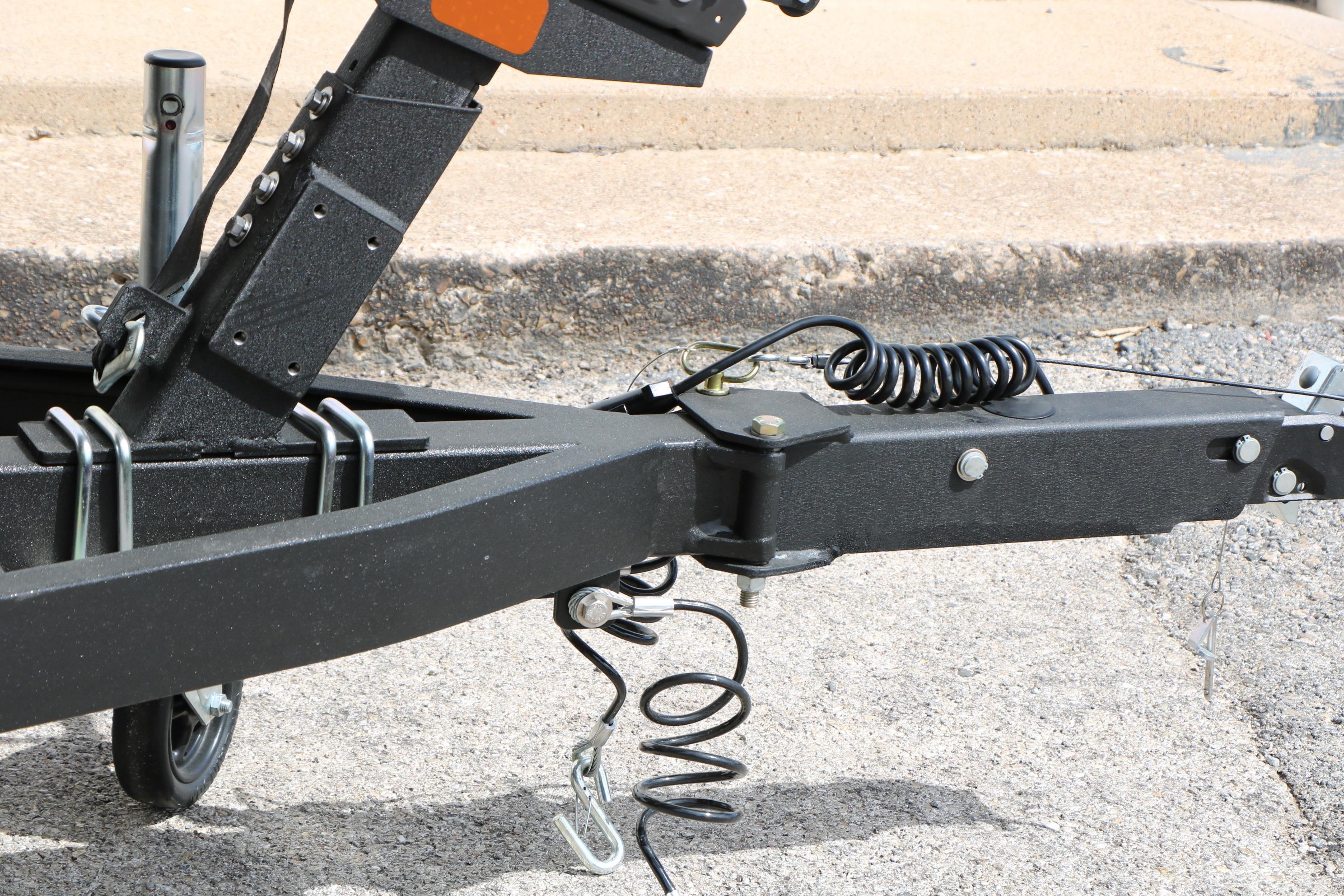 Trailer hitch of 2026 Vexus AVX 1985s on pavement background.