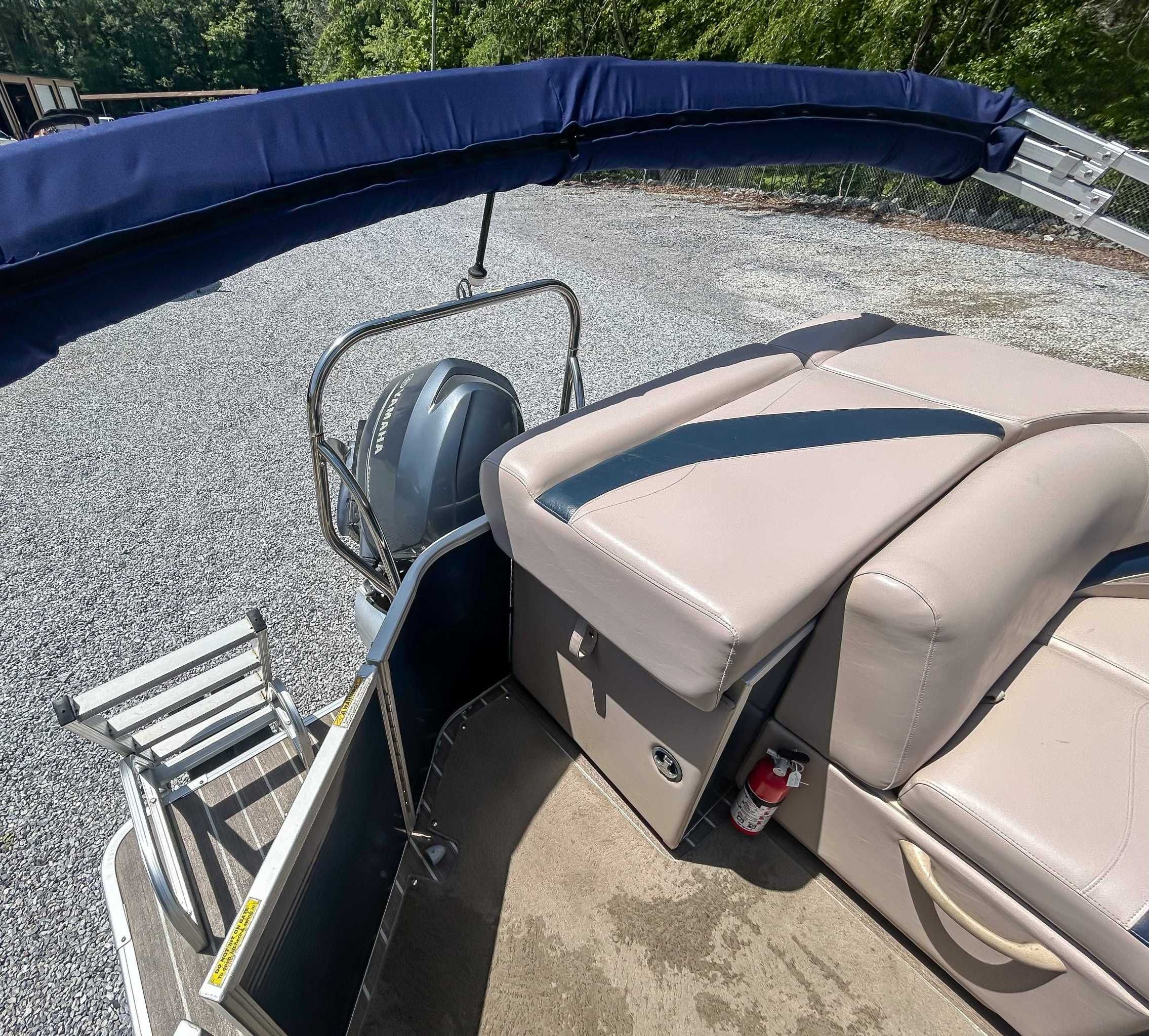 Interior of a 2014 Sweetwater 200 Premium Edition pontoon boat.