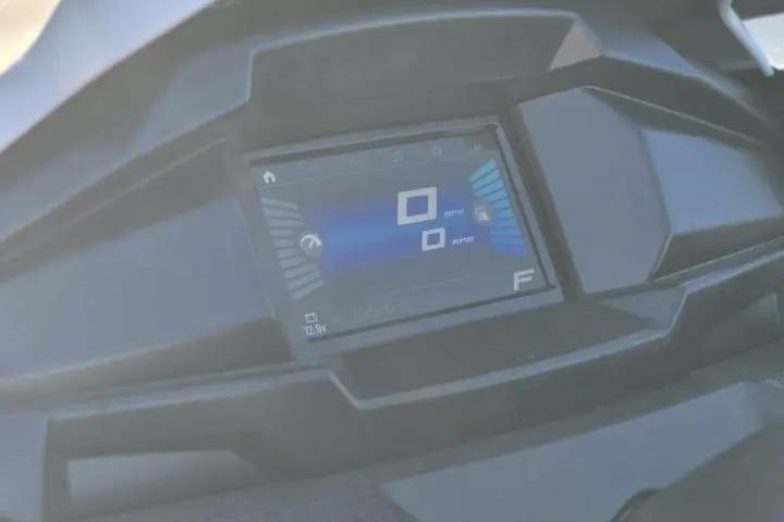 2026 Yamaha WaveRunner VX Cruiser dashboard display with digital speedometer and controls.