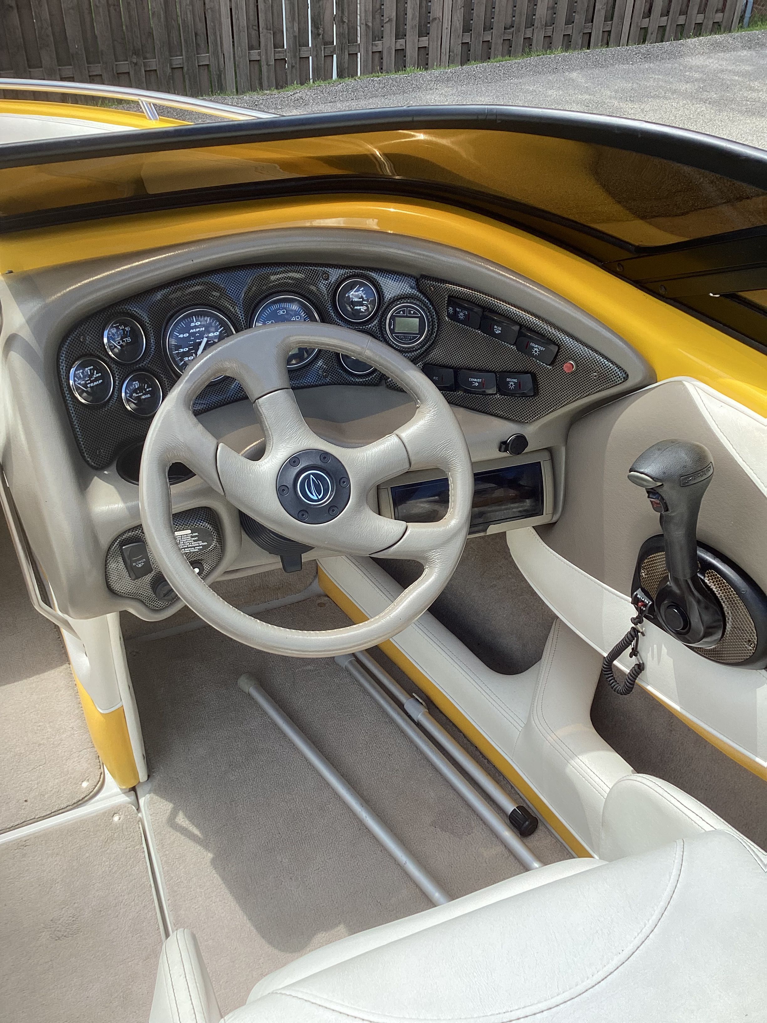 Interior of a 2005 Crownline 202 BR LPX boat.