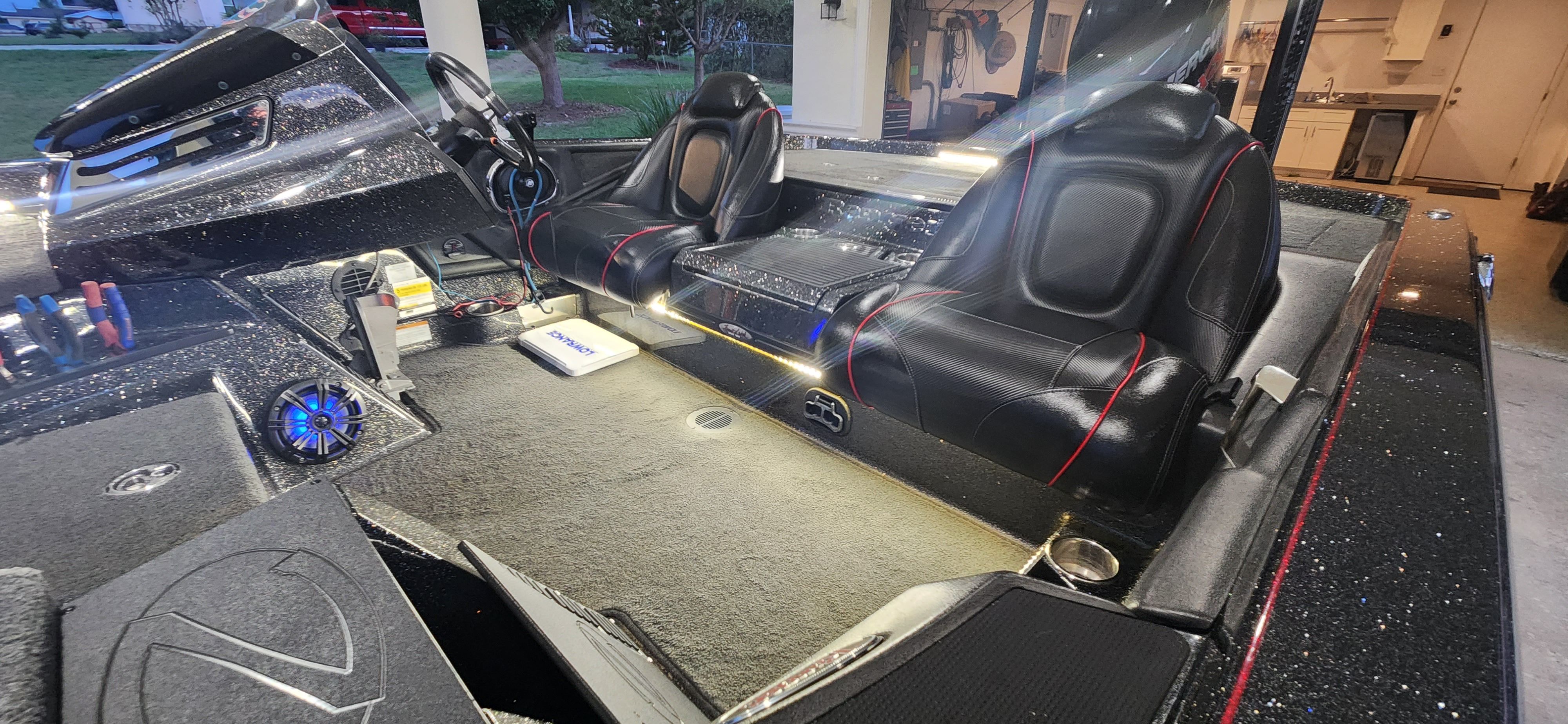 Interior view of a 2017 Ranger Z520 Comanche with black seats and modern features.