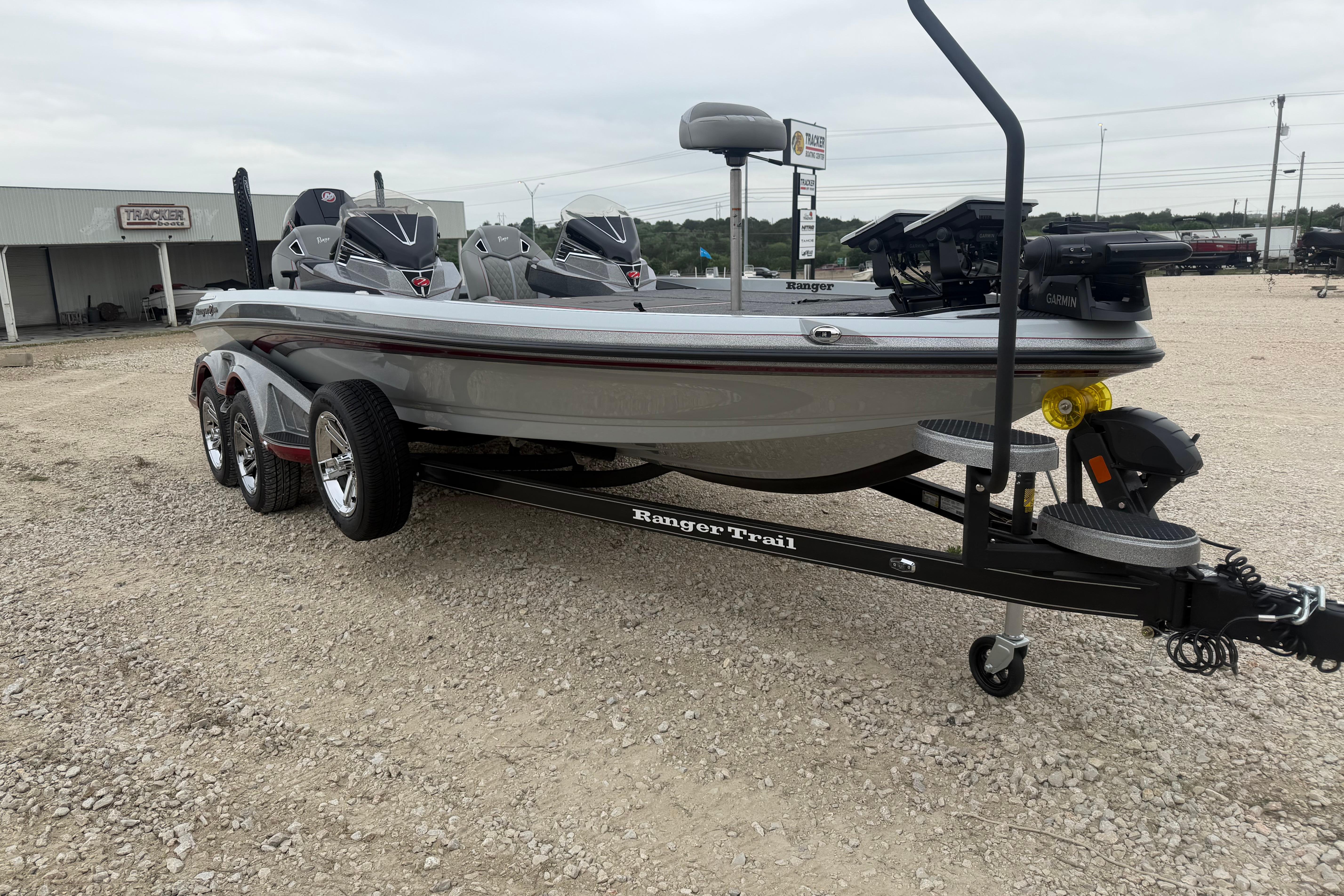 2026 Ranger Z521R Cup-Equipped boat on trailer in outdoor setting.