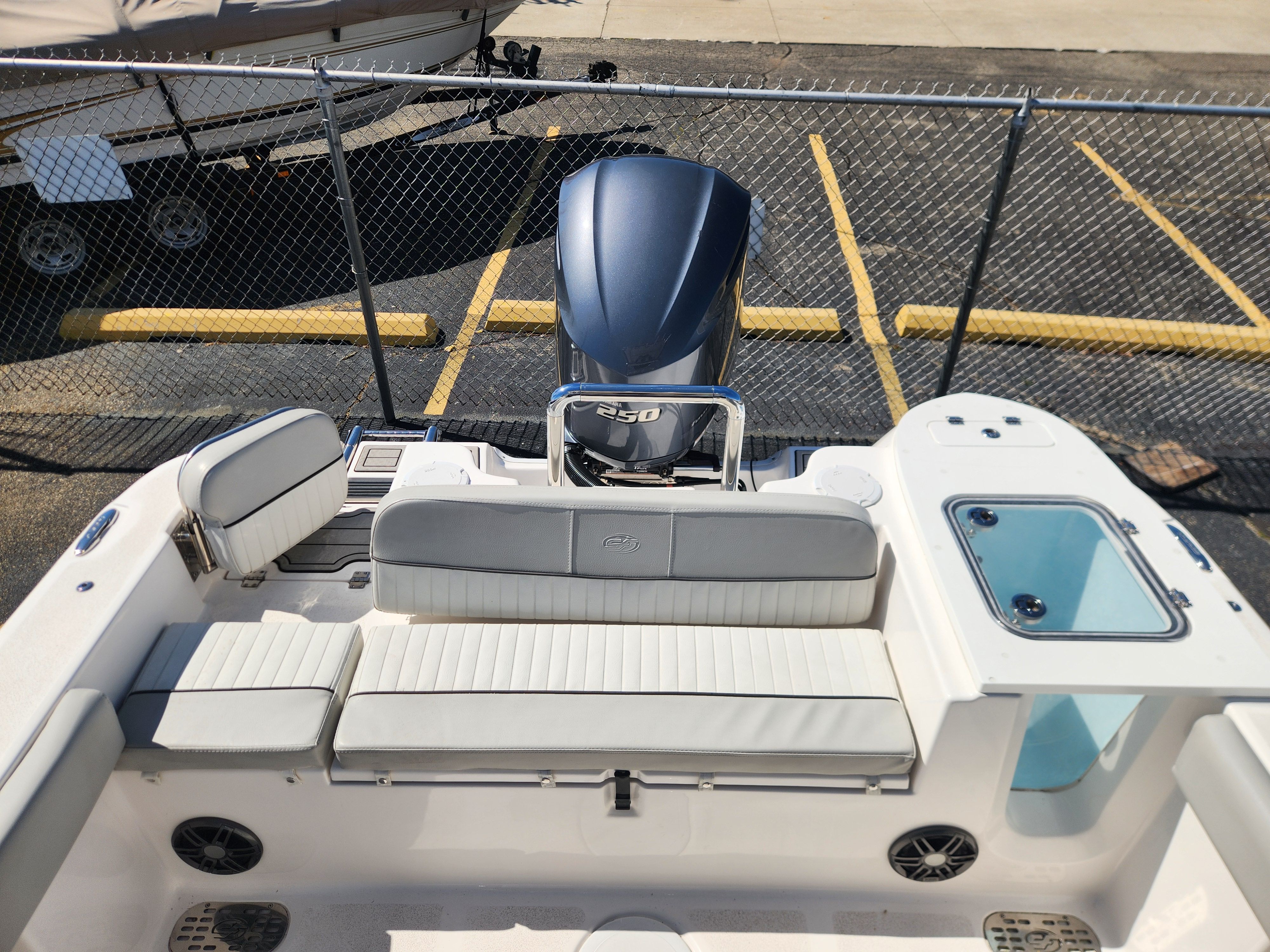 Interior view of a 2023 Sea Fox 248 Commander boat.