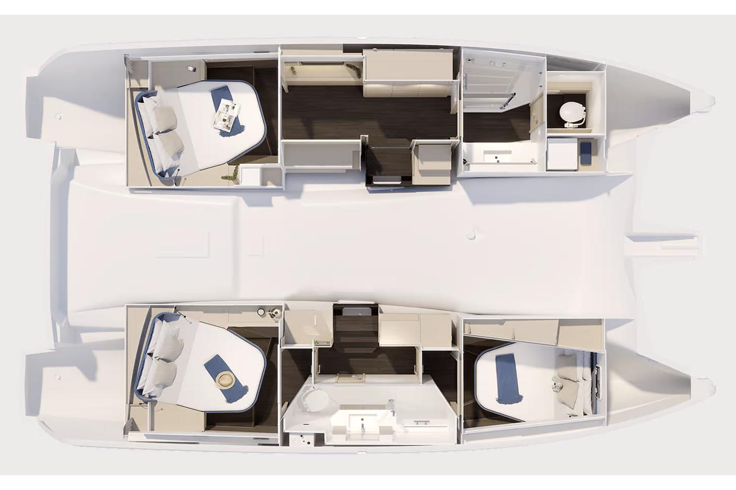 Manufacturer Provided Image: Layout of the 2025 Fountaine Pajot FP41 Catamaran.