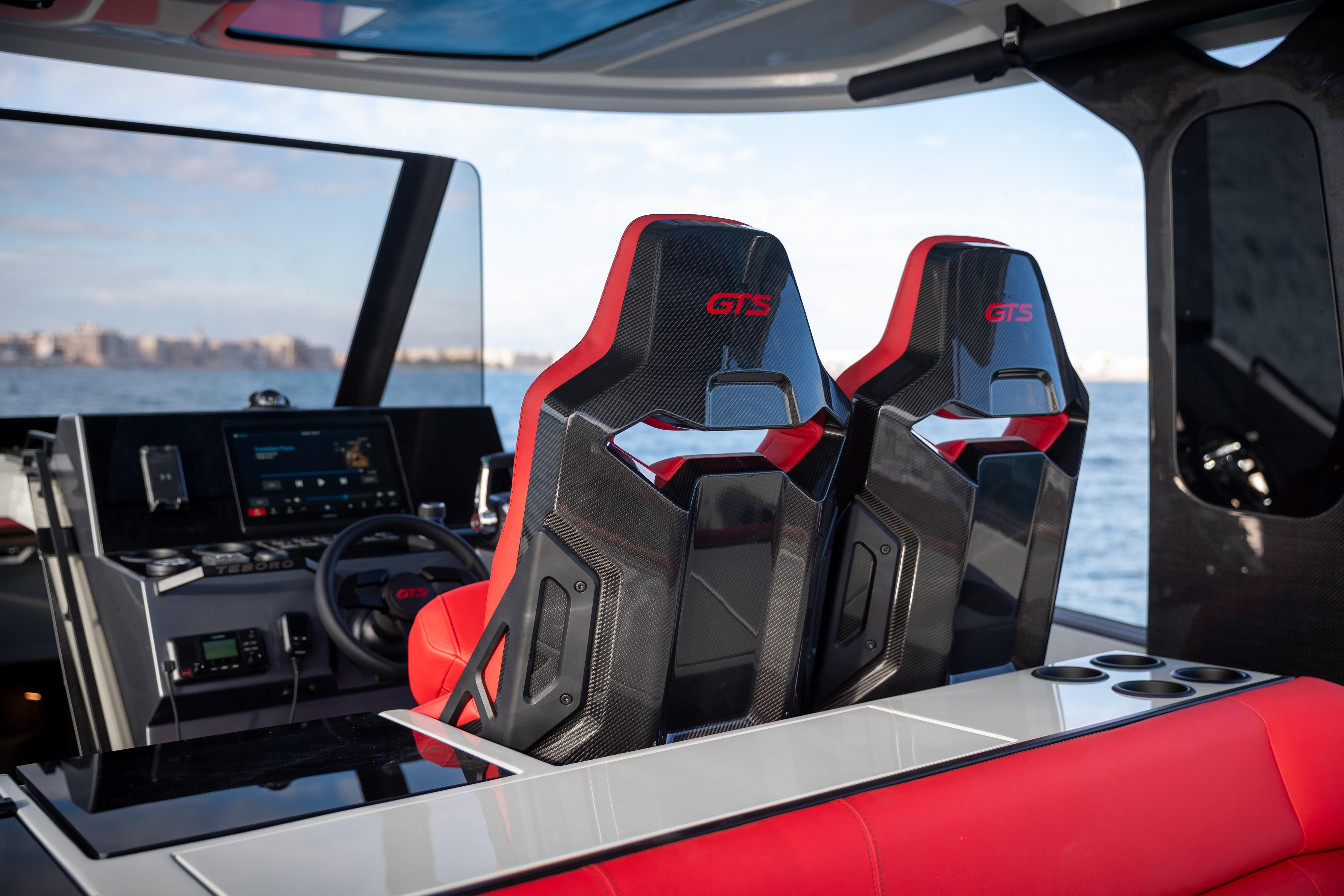 Interior of Tesoro 40 GTS 2026 with modern seats.