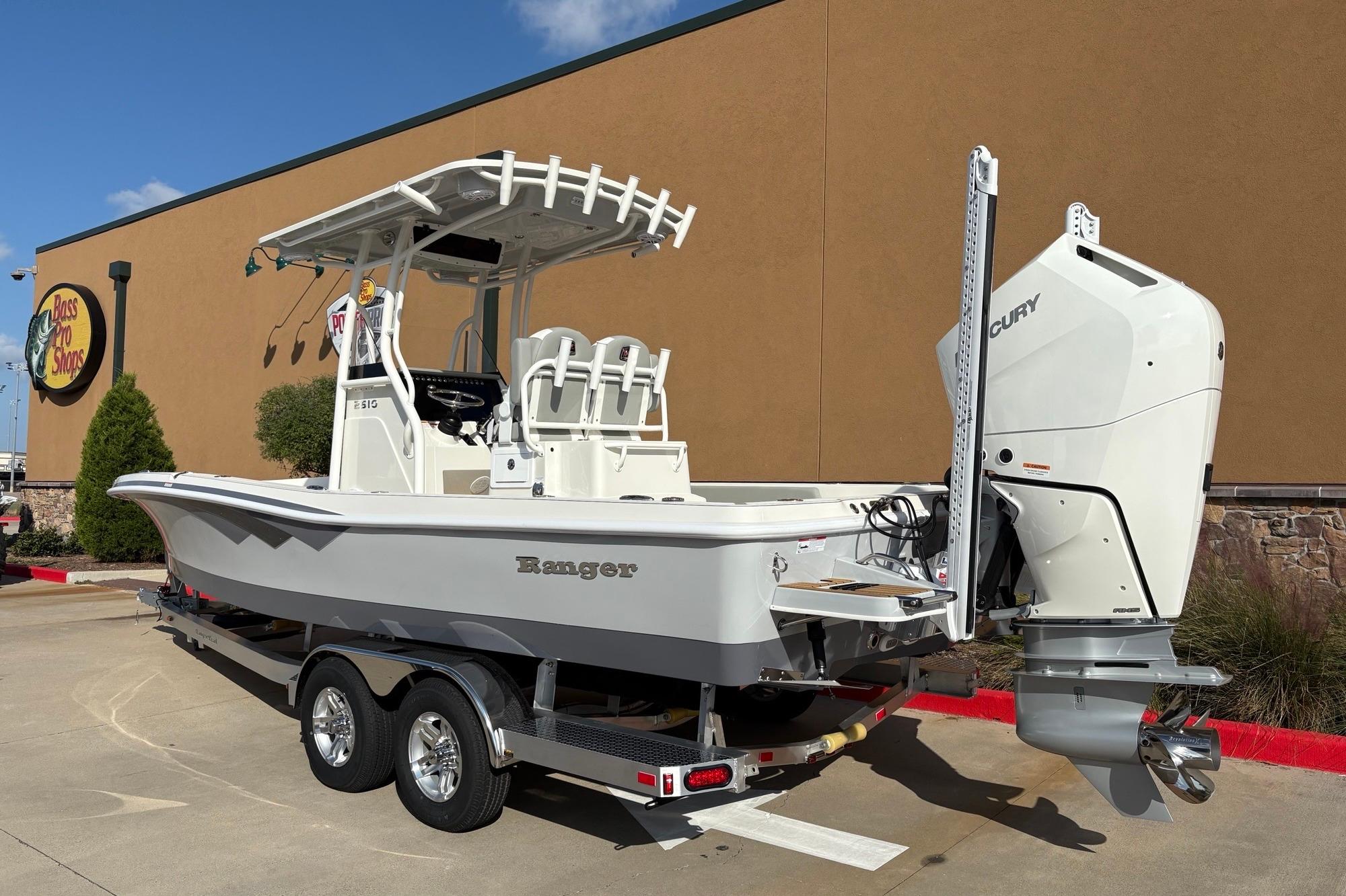 2026 Ranger 2510 Bay boat with Mercury engine at Bass Pro Shops.