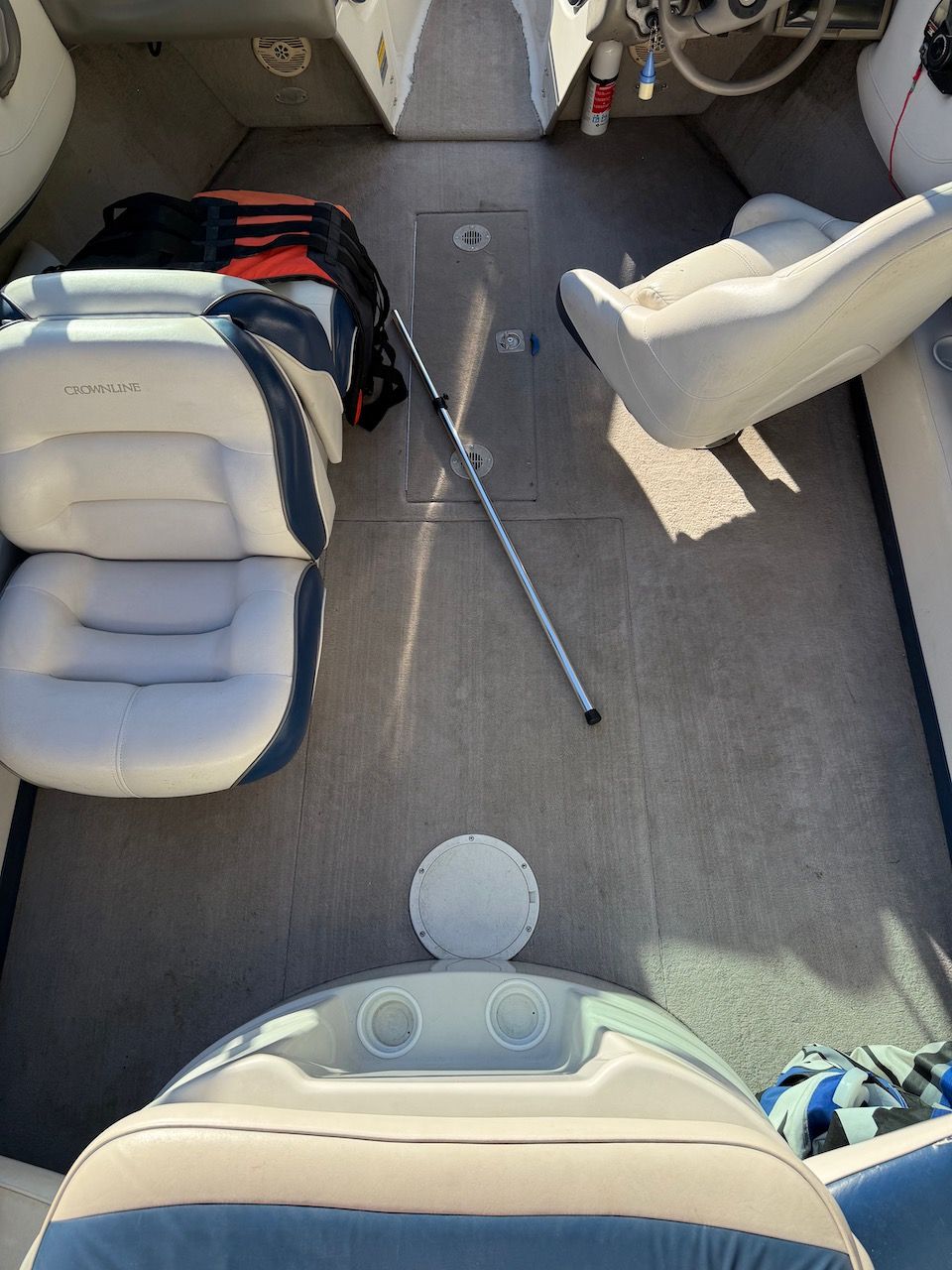 Interior of a 2000 Crownline 192 BR boat.