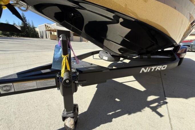 2026 Nitro Z21 XL Pro boat trailer with sturdy frame and secure straps.