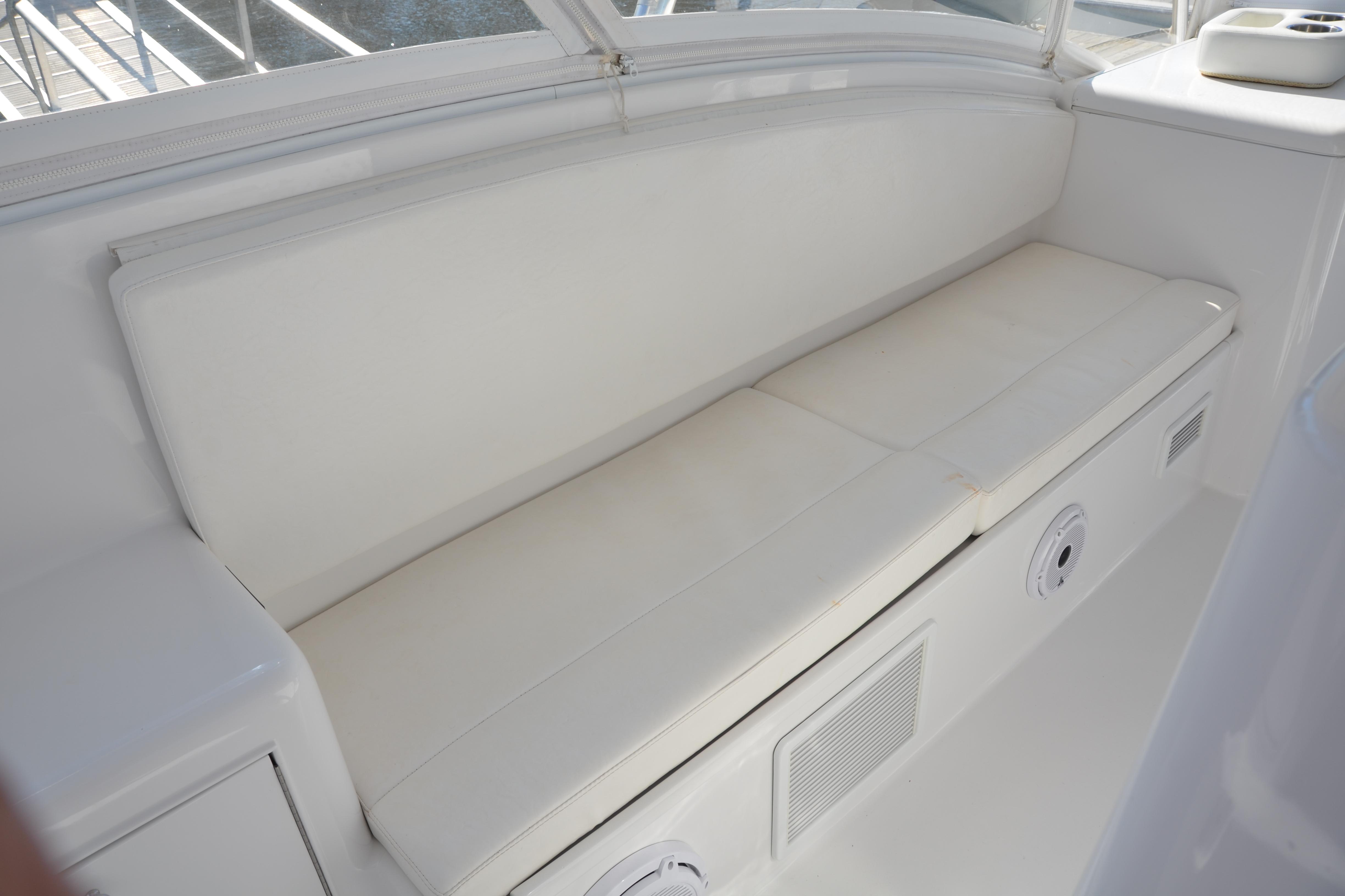 White cushioned seating on 2006 Custom Carolina Heritage Express boat.