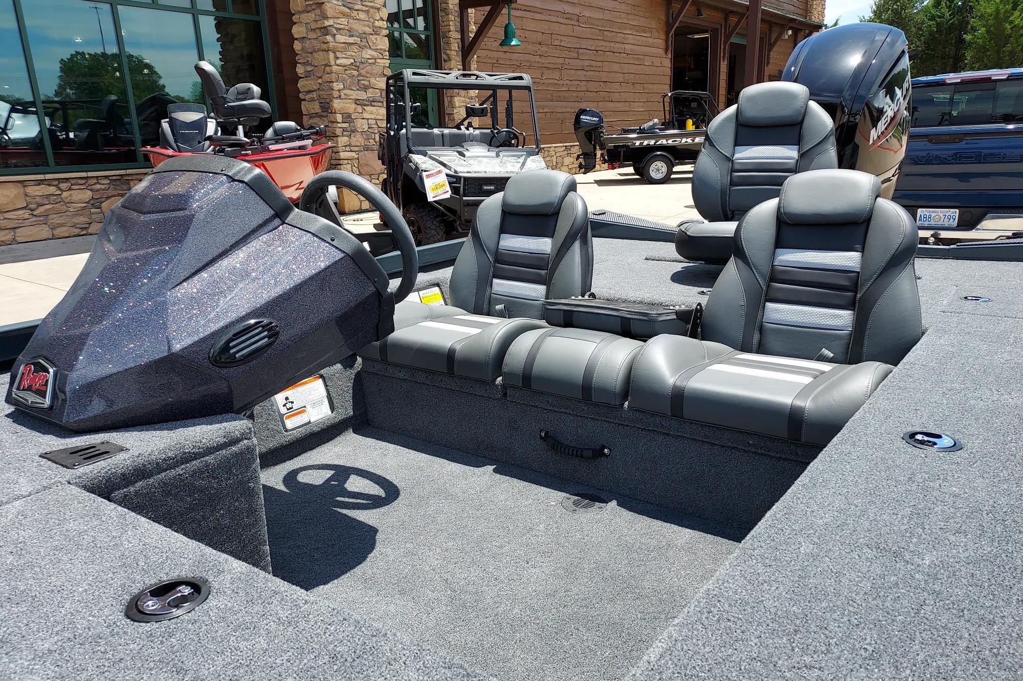 2026 Ranger RT188C boat interior with sleek seating and modern dashboard design.