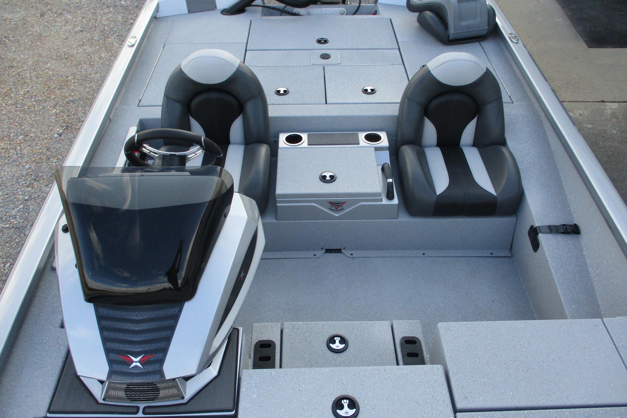 2026 Vexus AVX2080 boat interior with dual seats and modern console design.