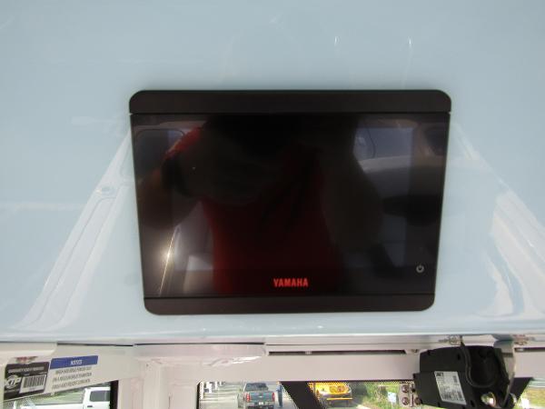 Yamaha display screen on 2025 Wellcraft 243 Fisherman boat dashboard.