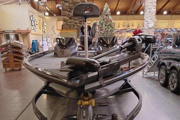 2025 Ranger ALPHA 208 boat displayed indoors with holiday decorations.