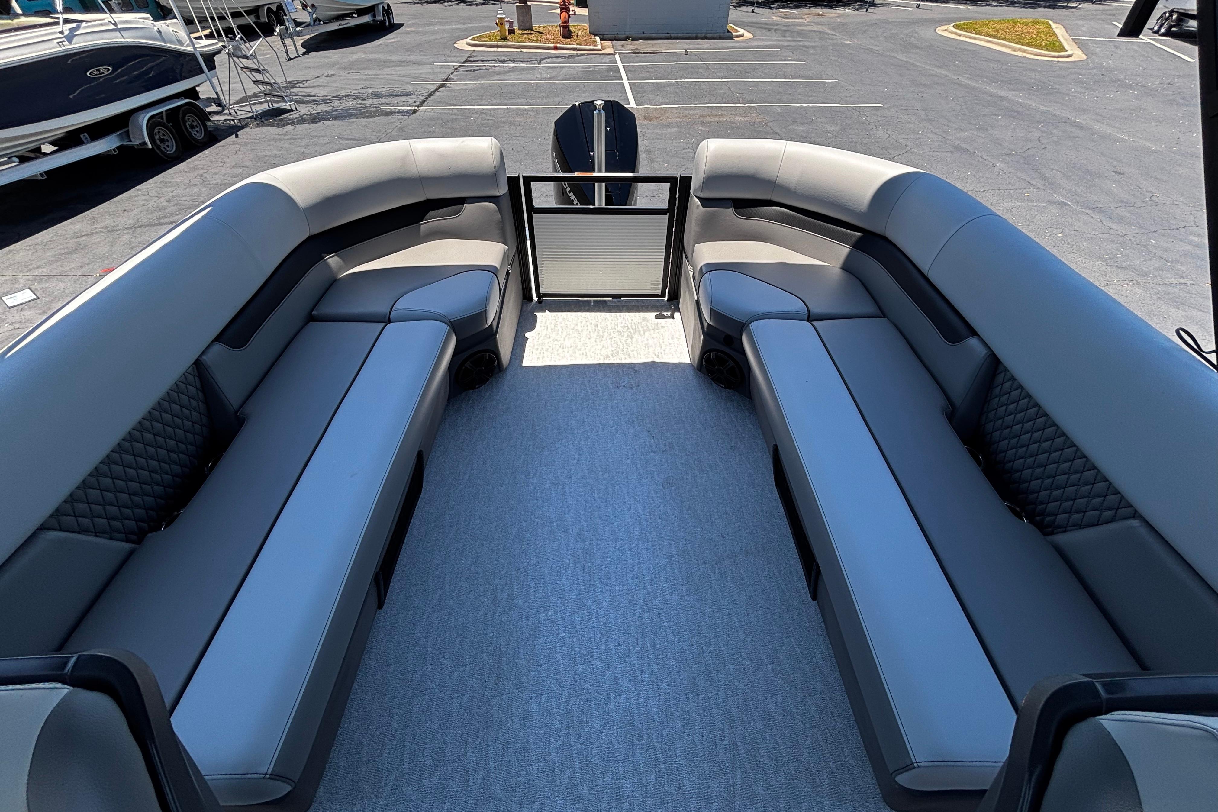 2026 Princecraft Vectra 23 QL pontoon boat interior with spacious seating and modern design.
