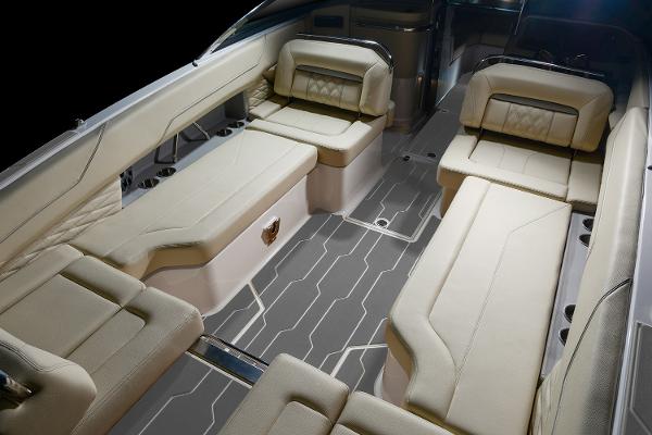 Manufacturer Provided Image: Luxurious interior of 2026 Regal LS6 boat with elegant seating and modern design.