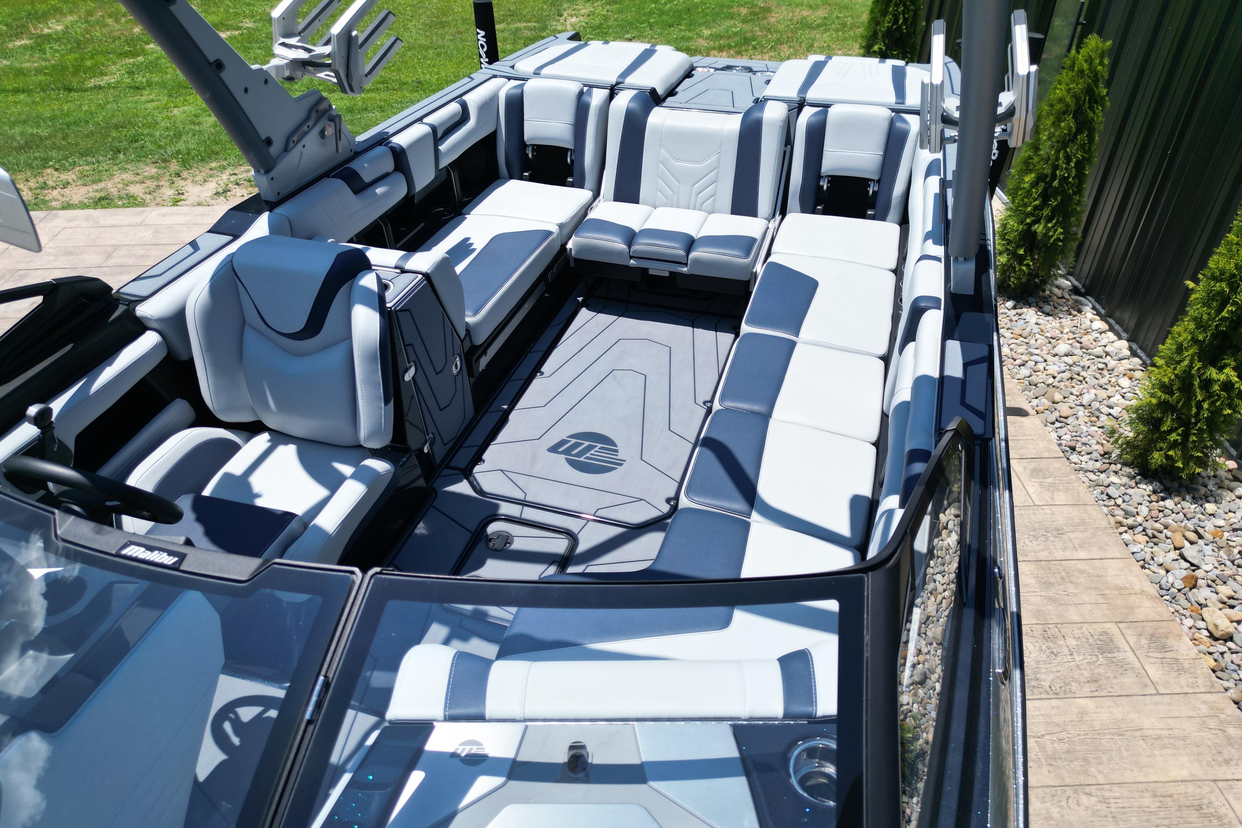 2025 Malibu Wakesetter 25 LSV interior with luxurious seating and modern design.