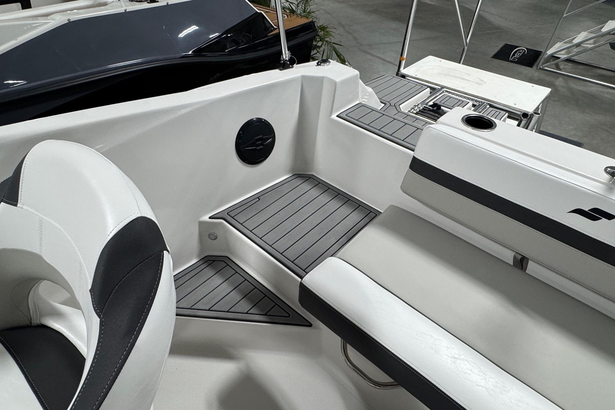 2026 Starcraft SVX 191 OB boat interior with sleek seating and modern design.
