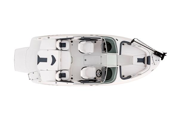 Manufacturer Provided Image: 2025 Chaparral 21 SSi Ski & Fish boat, top view, white interior, seating layout.