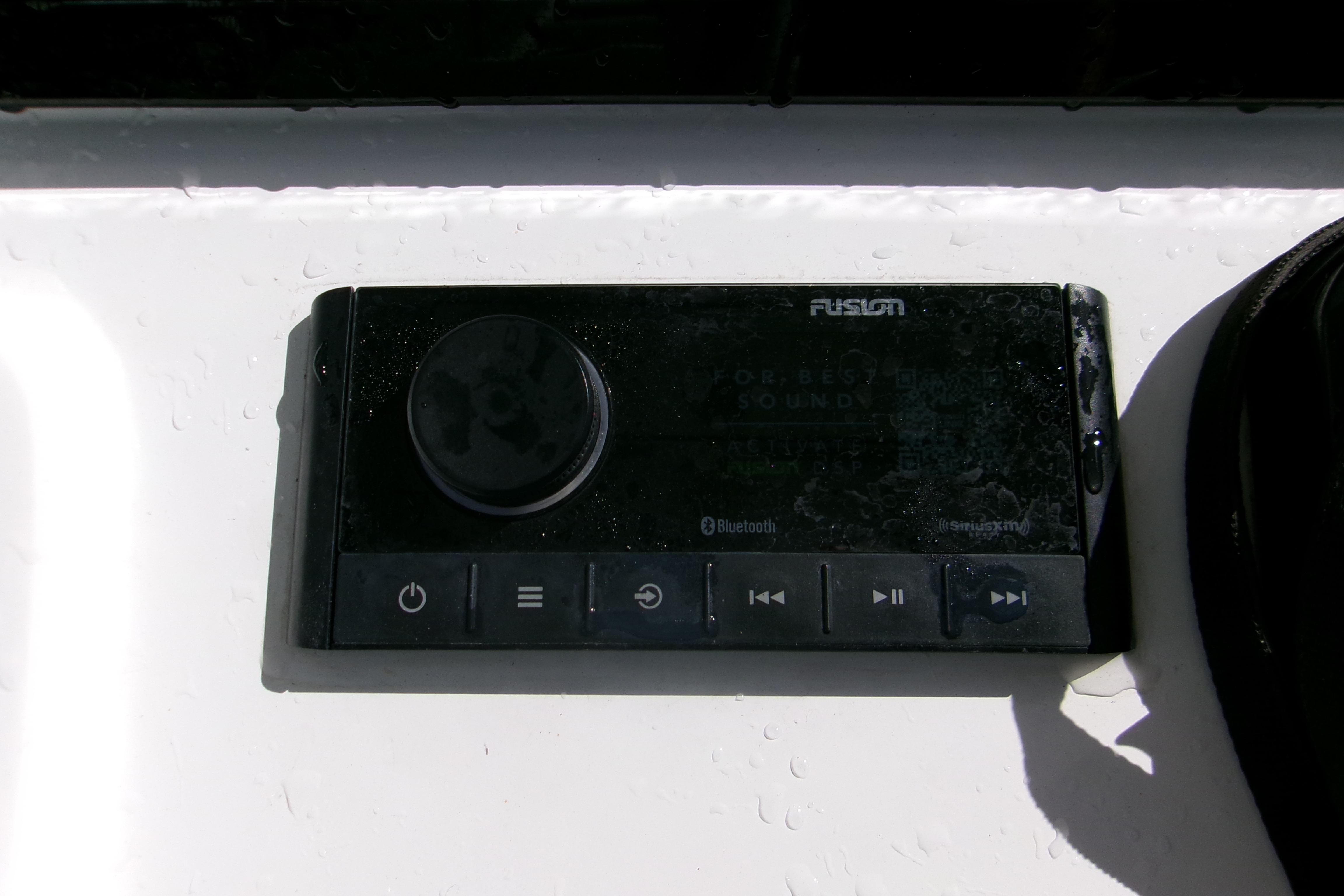 Fusion audio control panel on 2024 Sportsman Masters 227 Bay Boat.