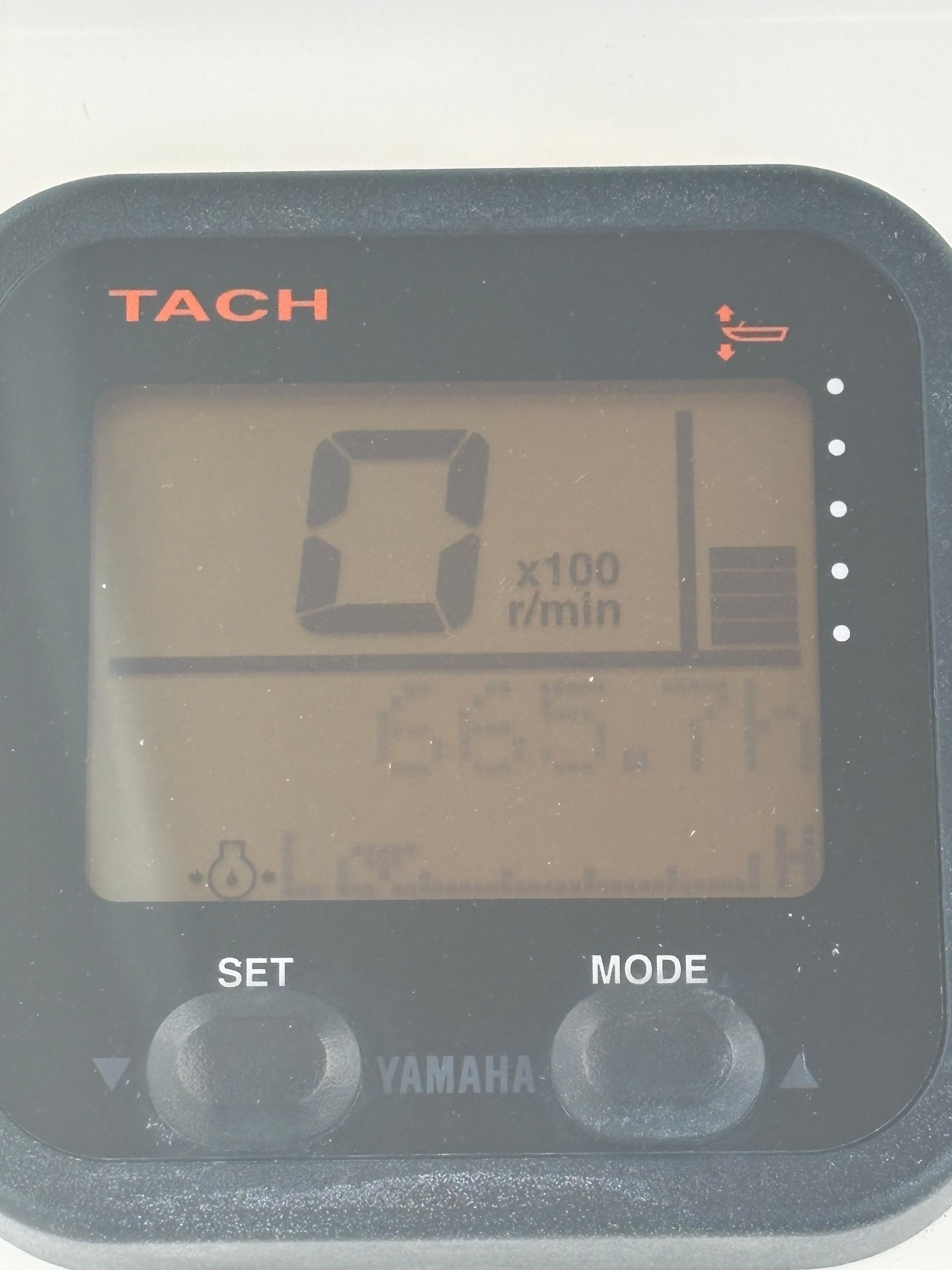 Tachometer of a 2008 Edgewater 228CC boat.