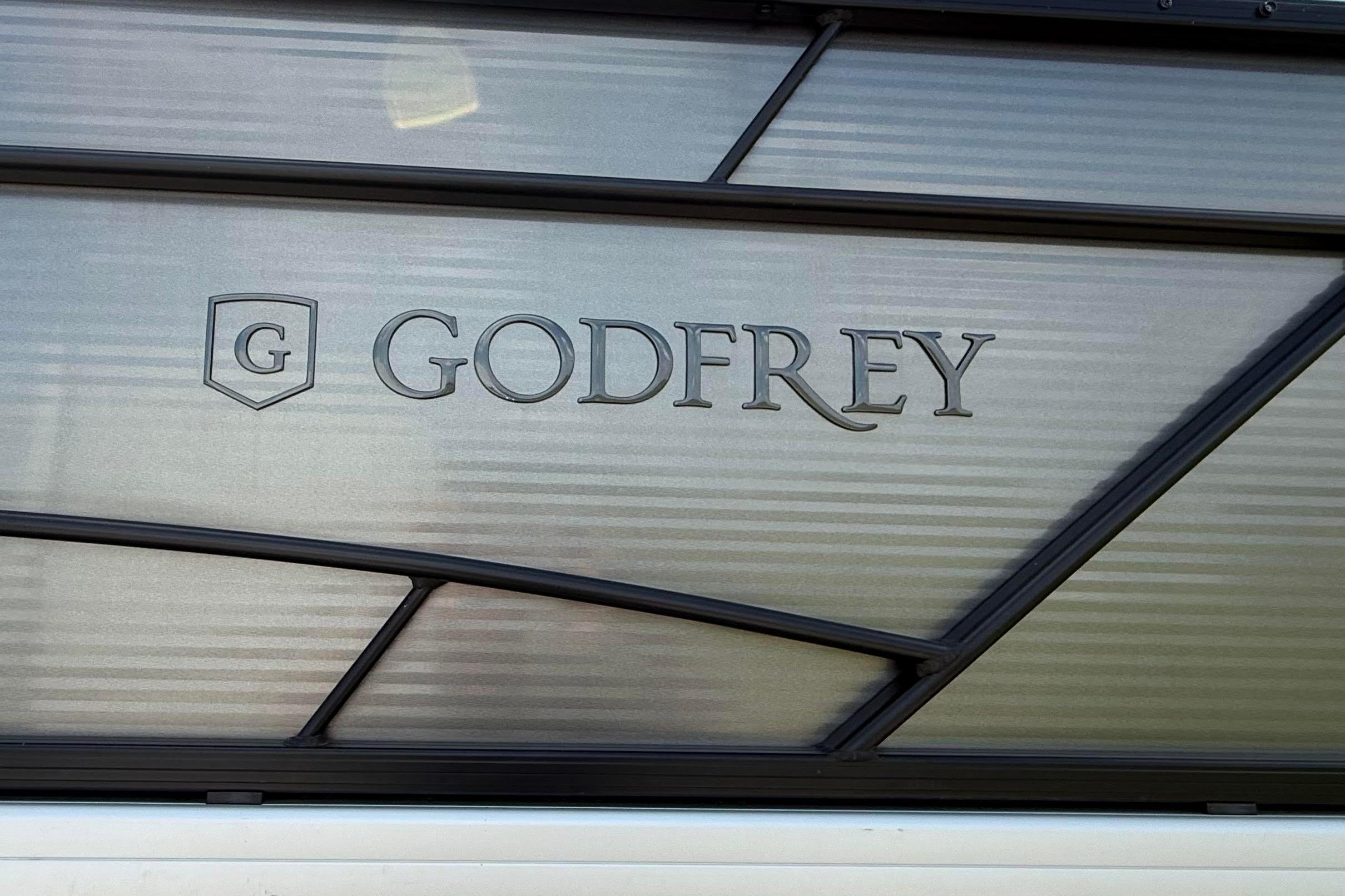 Godfrey SWEETWATER 2486 2022 model logo on textured surface.