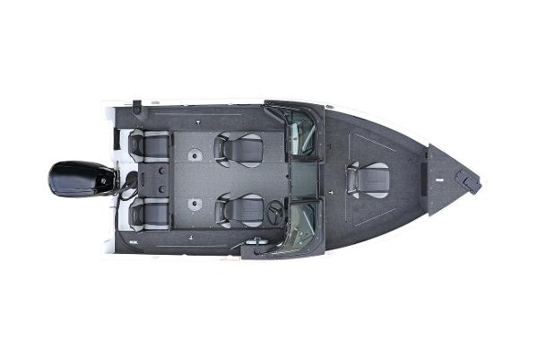 Manufacturer Provided Image: Top view of 2025 Lund 1650 Rebel XL Sport fishing boat layout.