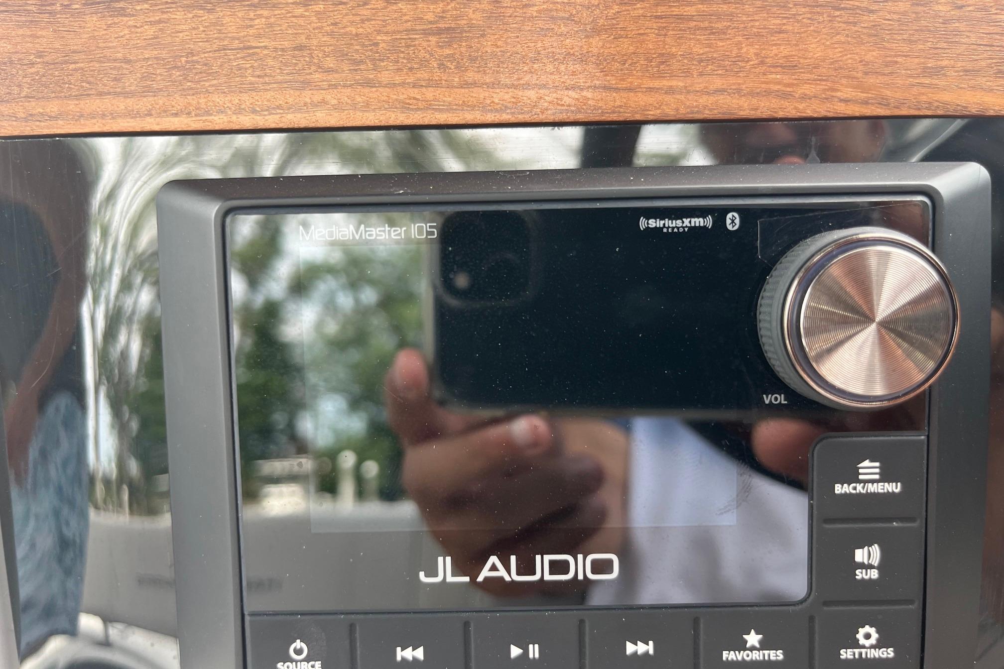 JL Audio MediaMaster 105 stereo system in 2024 Harris Grand Mariner 250 boat.