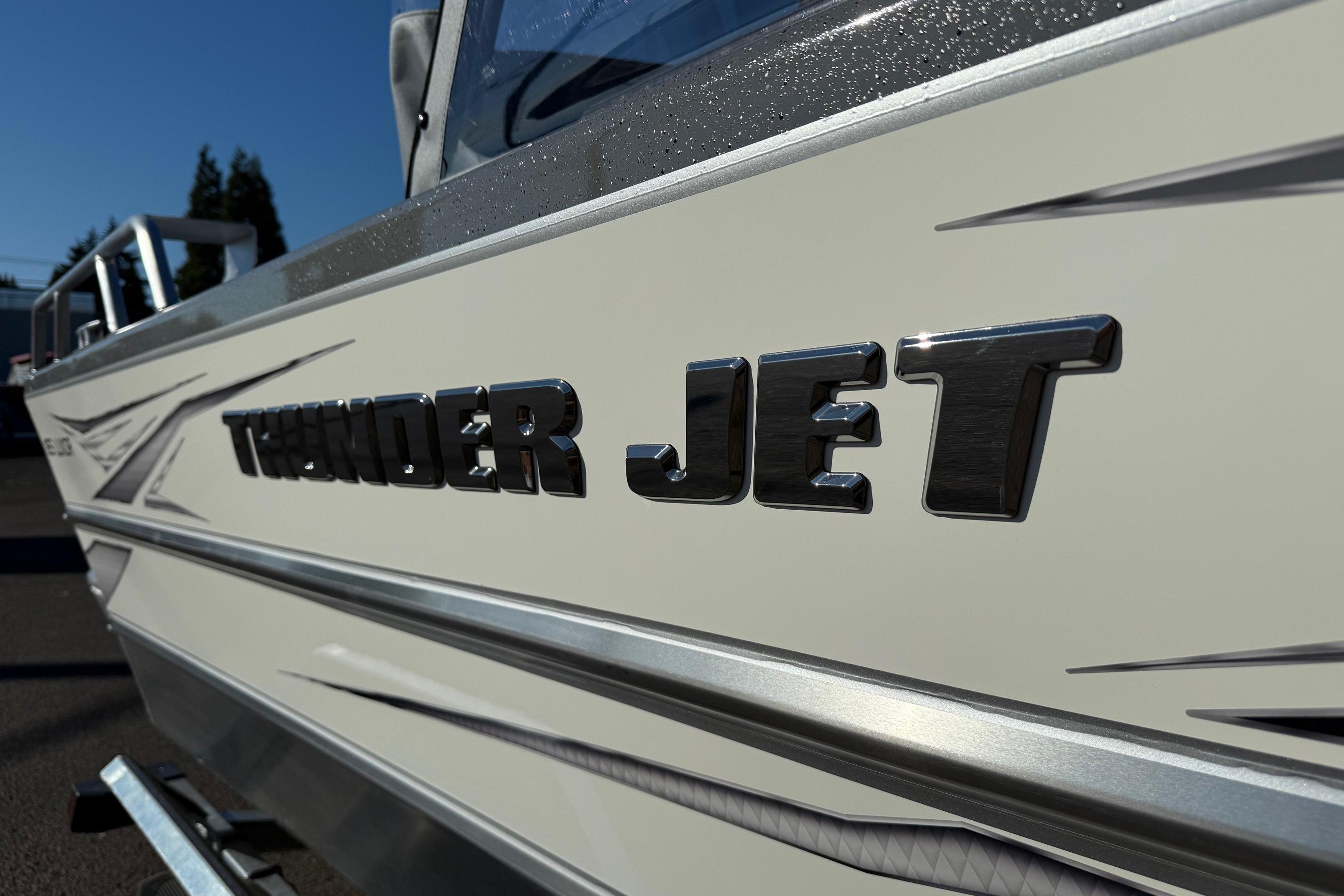 2026 Thunder Jet 185 Luxor boat with sleek metallic branding.