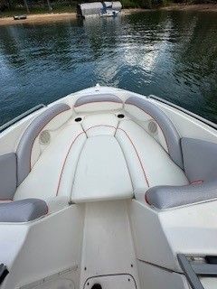 Interior view of a 2008 Yamaha AR230 boat on the water.