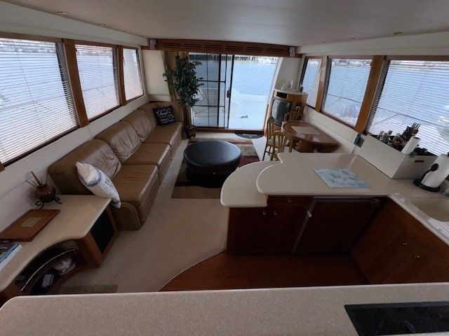 Interior of 2002 Carver 570 Voyager Pilothouse yacht.