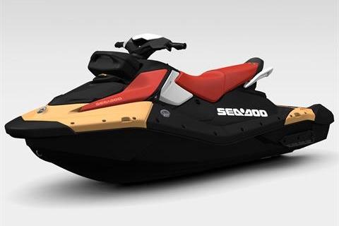 2026 Sea-Doo Spark for 3 jet ski, black and red design, side view.