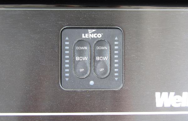 Lenco trim tab control panel on 2024 Wellcraft 352 Fisherman boat.