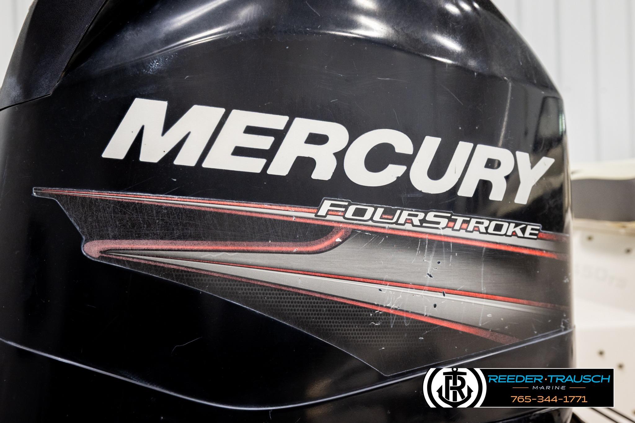 Mercury FourStroke engine on a 2016 Tahoe 450 TS boat, Reeder-Trausch Marine branding.