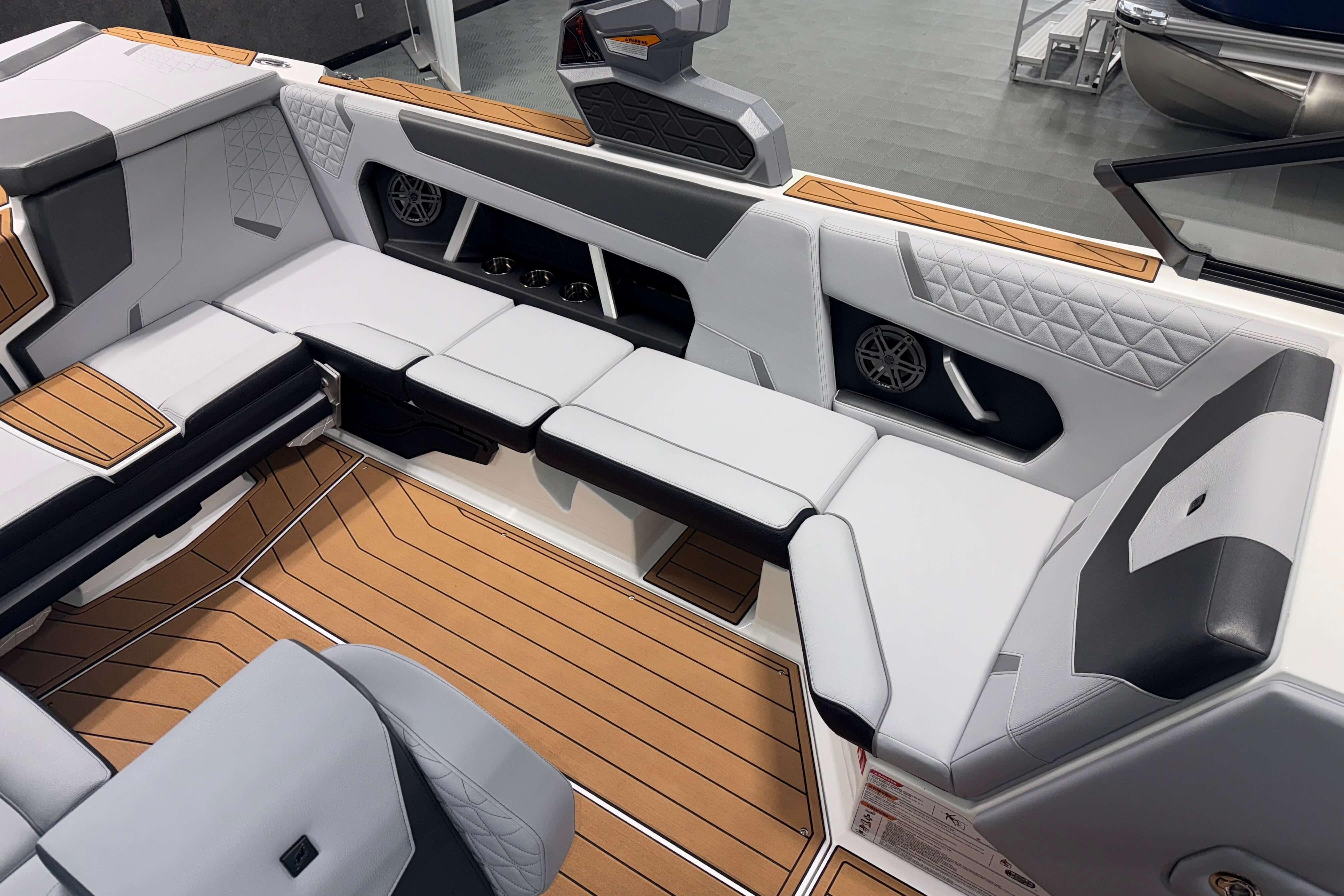 2026 Nautique Super Air Nautique GS22 interior with luxurious seating and modern design.