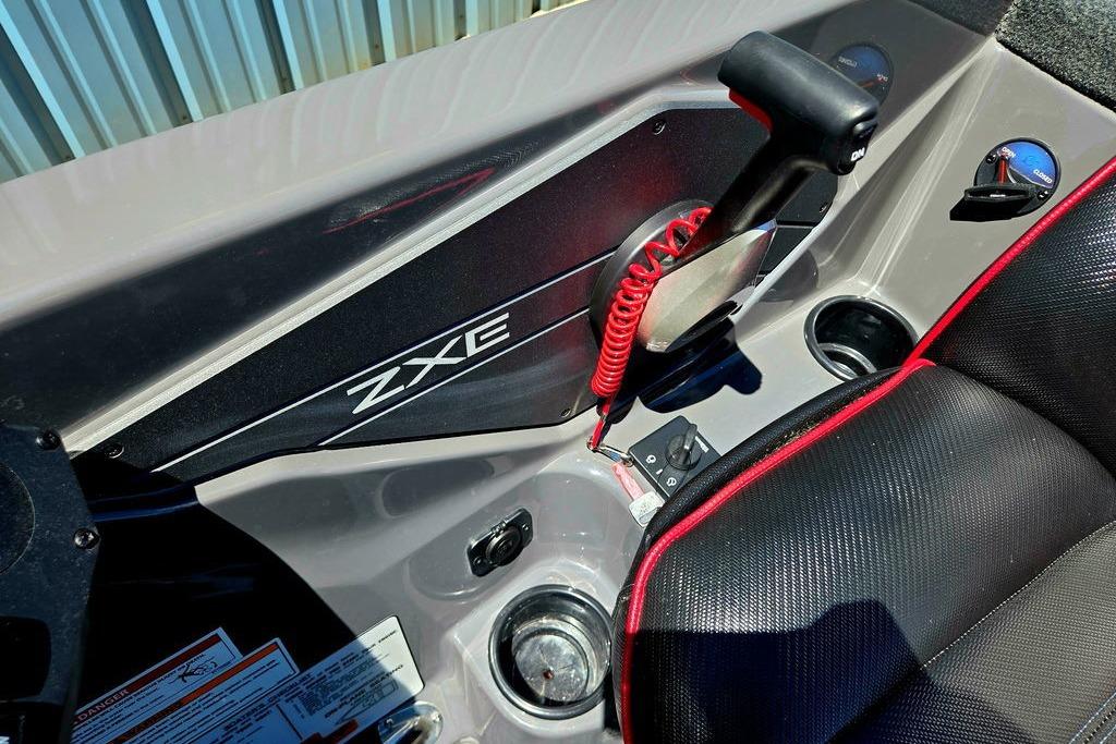 2026 Skeeter ZXE20 boat interior with control panel and seat detail.