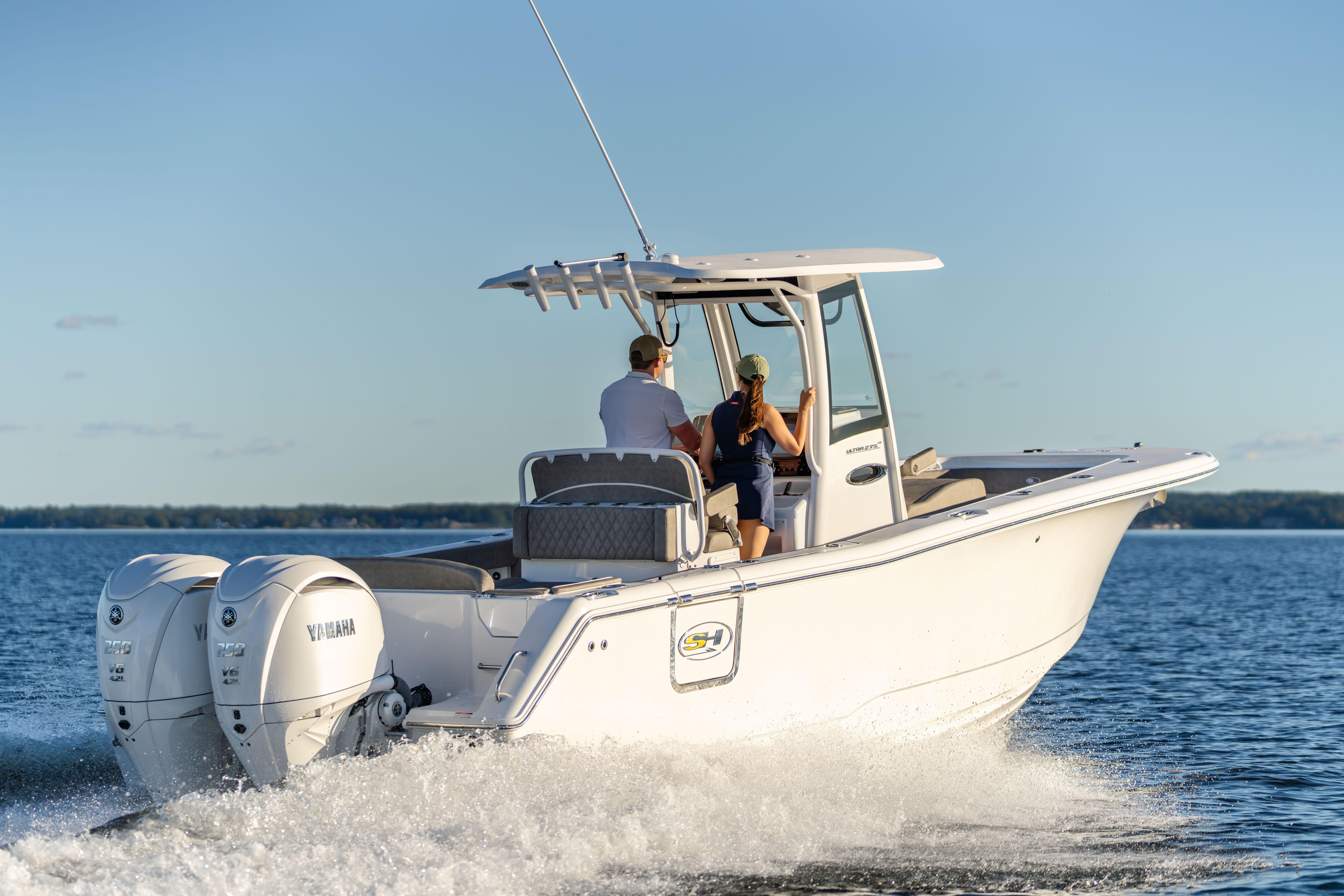 2026 Sea Hunt Ultra 275 Coffin Box boat cruising on open water.