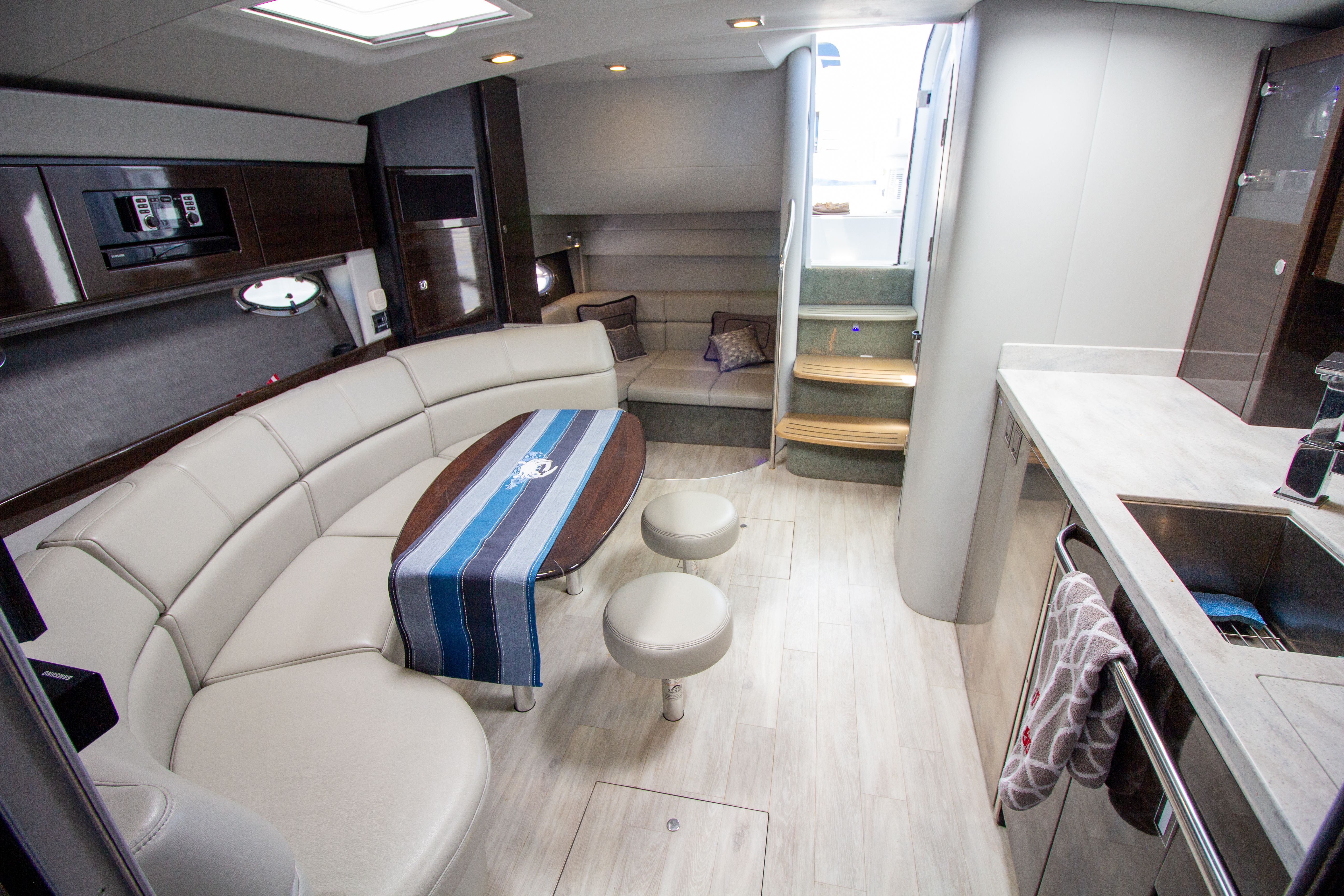 Interior of a 2016 Formula 40 Performance Cruiser yacht.