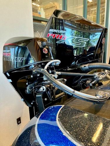 2024 Nitro ZV19 Pro boat with Mercury Pro XS and Pro Kicker engines.