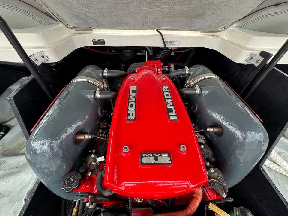 2015 MasterCraft X46 engine with red Ilmor MVS 62.