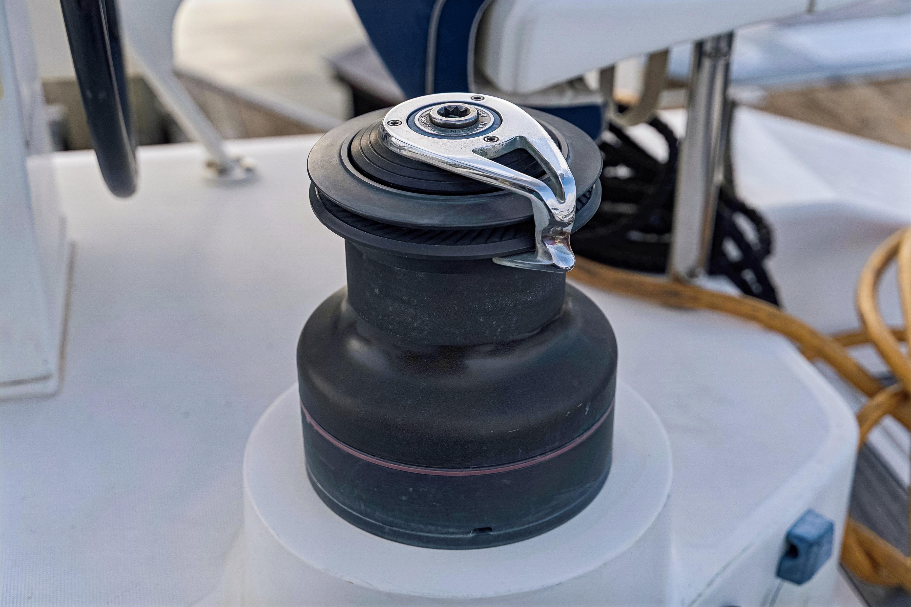 Winch on 2009 Catana 65 yacht deck, featuring sleek design and durable construction.