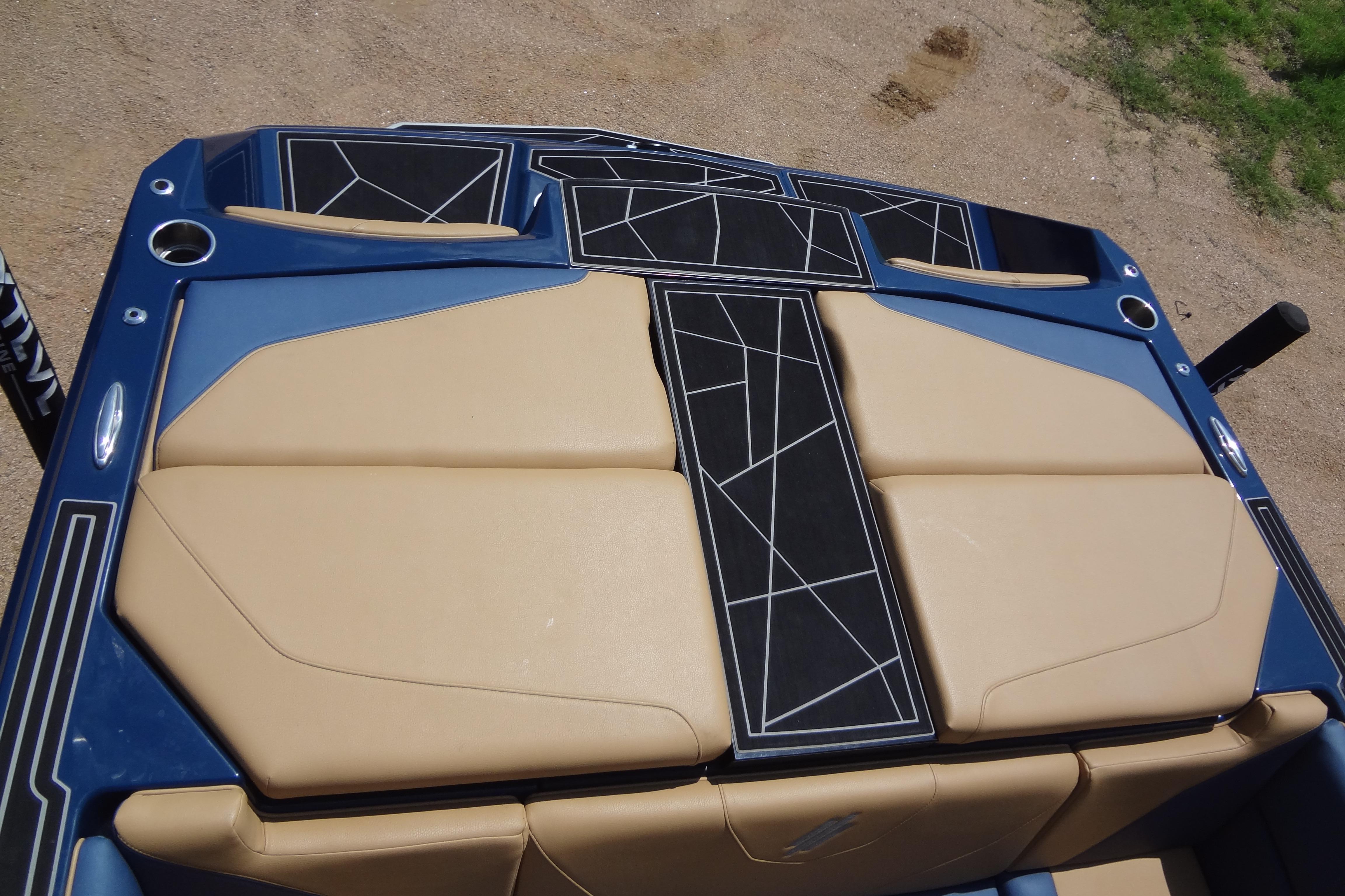 2022 ATX Surf Boats 24 Type-S with tan and black seating design.