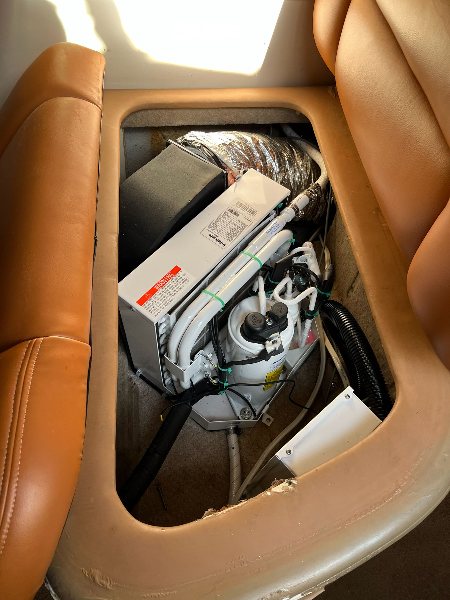 Interior of a 2000 Chaparral Signature with technical components.