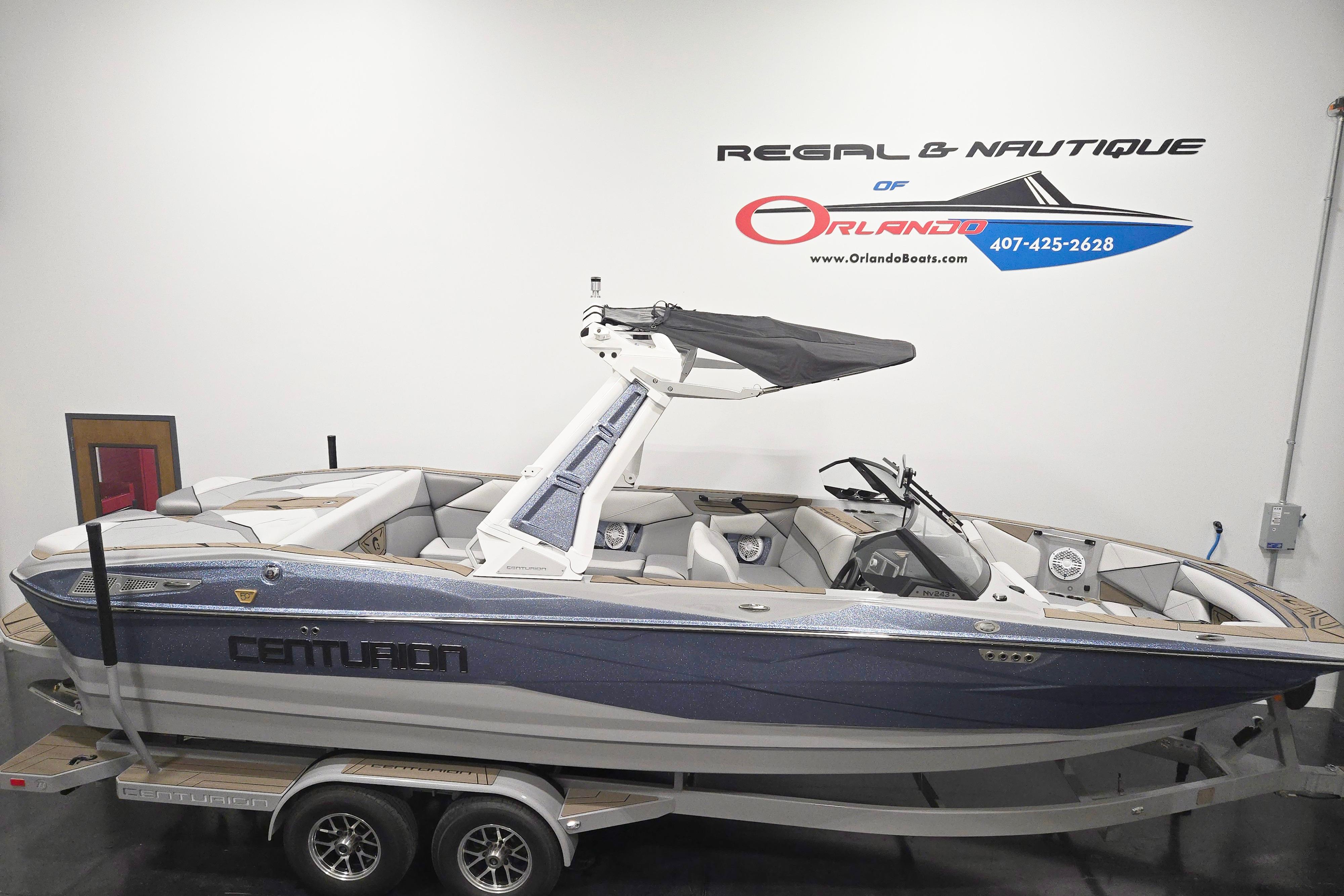 2026 Centurion Nv243 boat on trailer at Regal & Nautique of Orlando showroom.