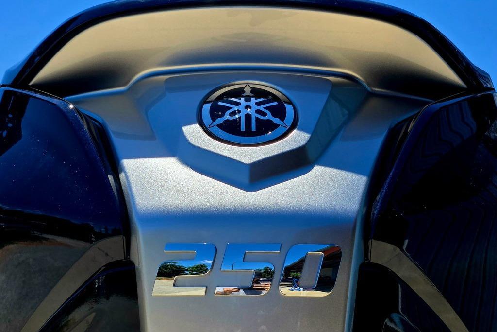Close-up of a 2026 Skeeter ZXE20 with "250" emblem and logo.