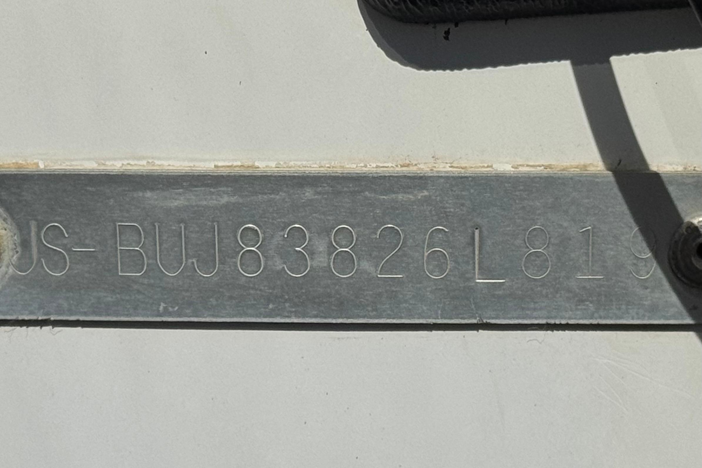 Hull identification number on a 2019 Tahoe 2150 boat.