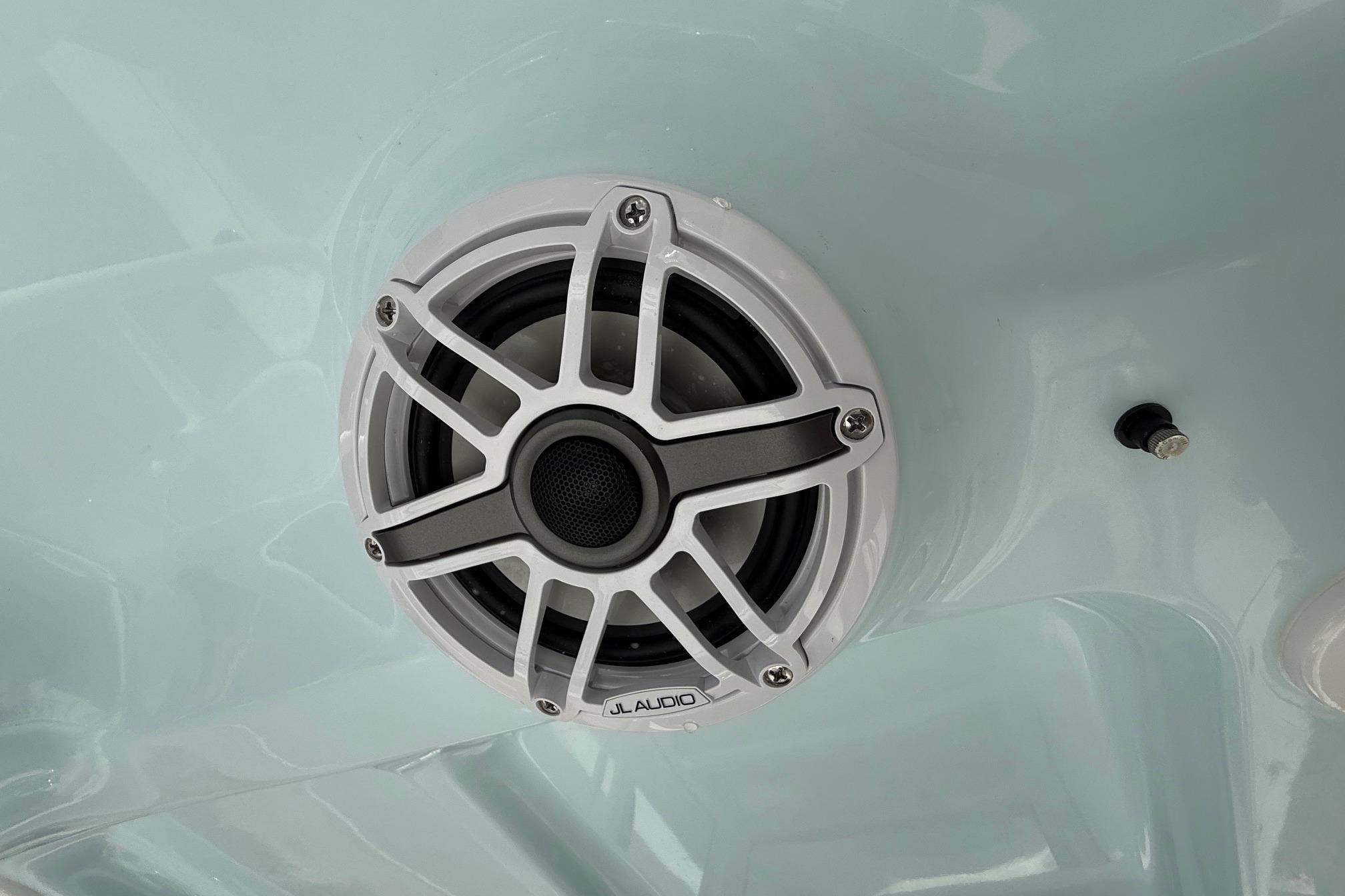 JL Audio speaker on 2026 Sea Hunt Gamefish 30 Coffin Box boat.