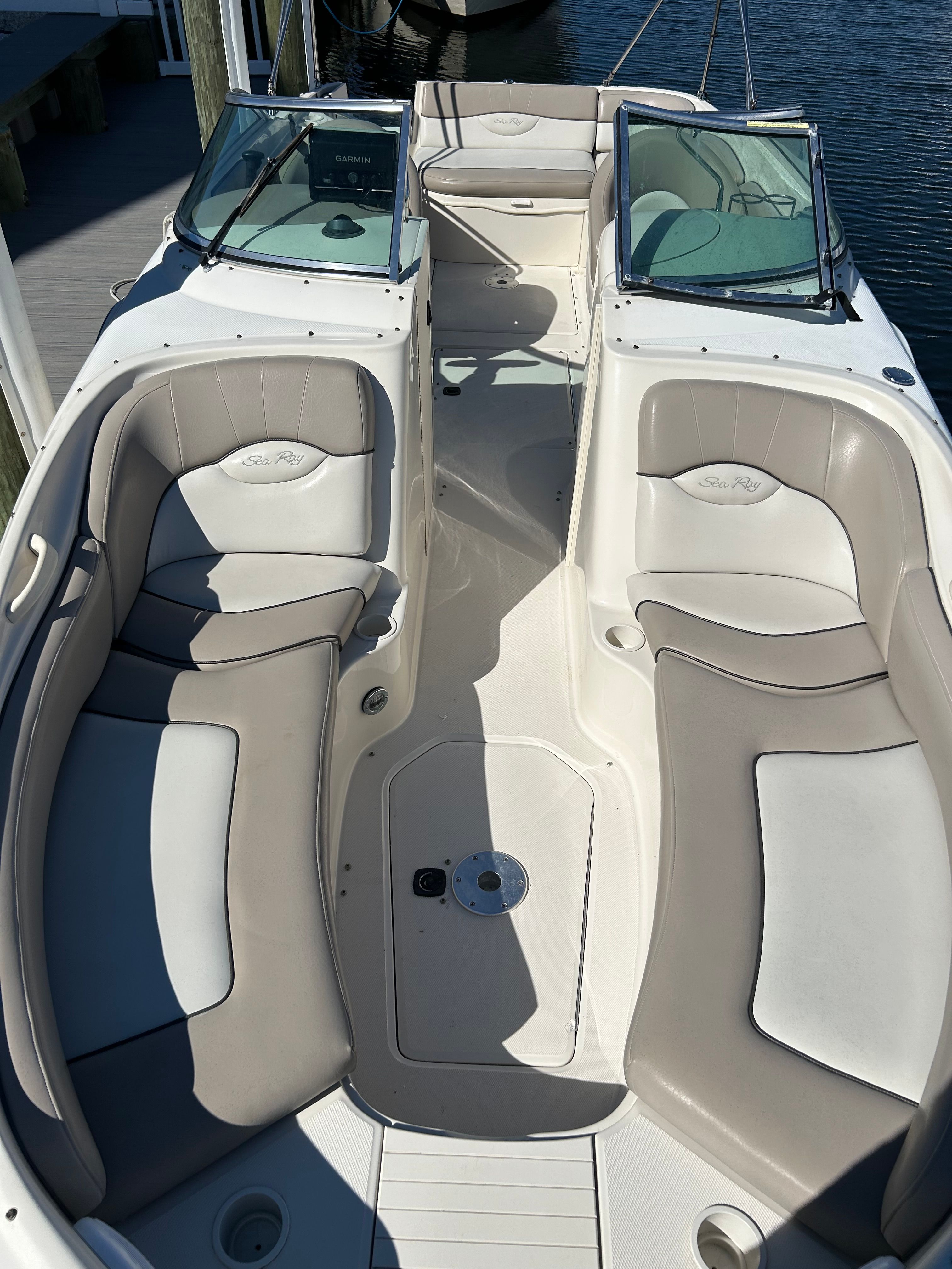 Interior of a 2003 Sea Ray 240 Sundeck boat.