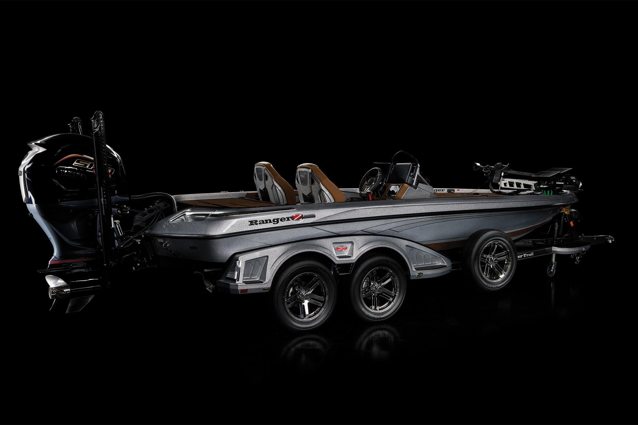 Manufacturer Provided Image: 2026 Ranger Z520R Ultra boat, sleek design, dual seats, powerful engine, on trailer.