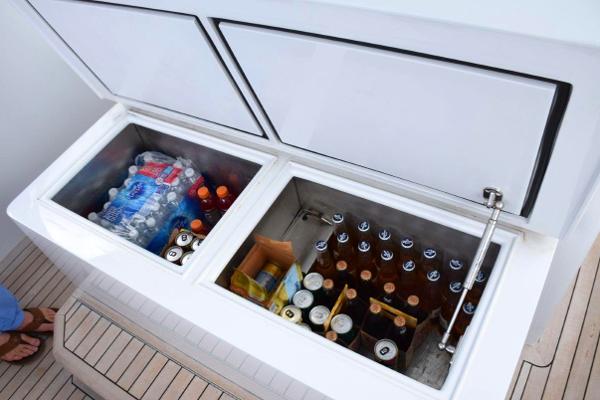 Refrigeration beneath forward lounge