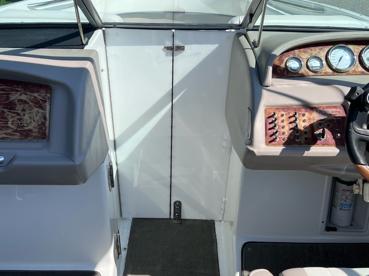 Interior view of a 2003 Cobalt Colbalt 262 boat.